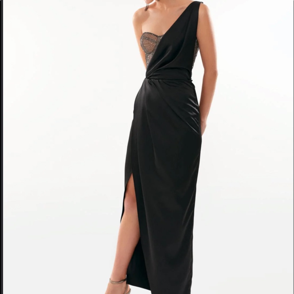 Milla Dress Black Malena Party Dress One Shoulder New